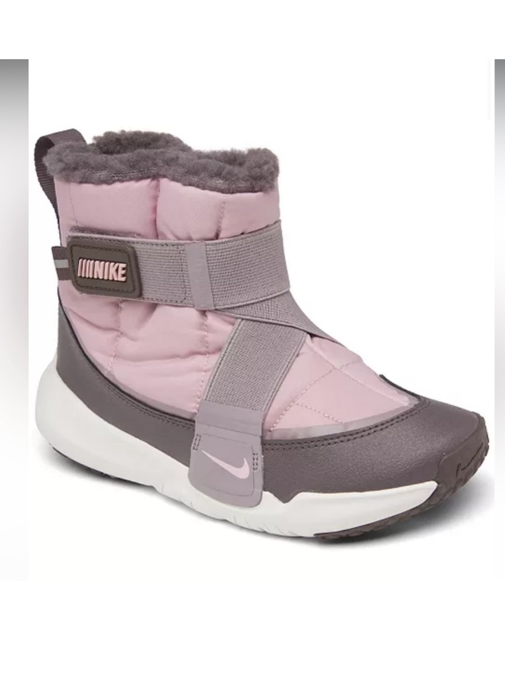 Nike Flex Advance Girls Winter Boots Pink Gray Size 1.5Y Like New